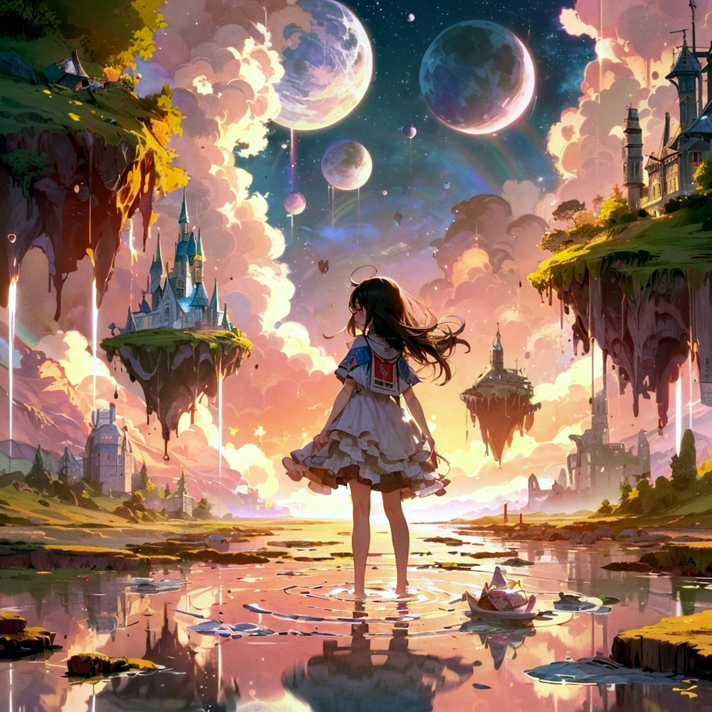 街と水たまり、少女146