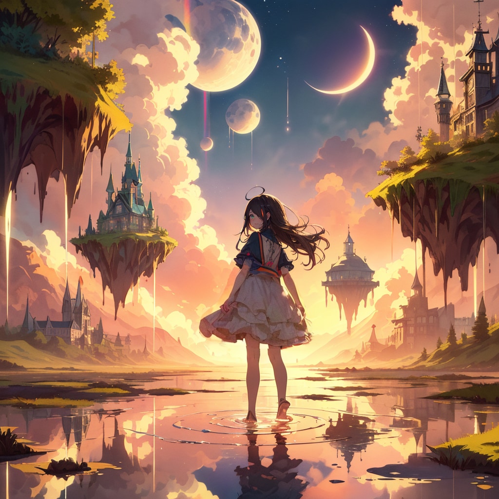 街と水たまり、少女146