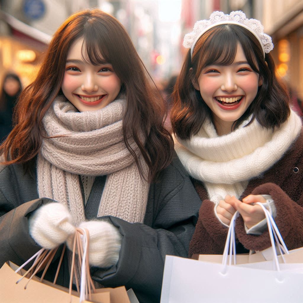 ゆるっと買い物を楽しむメイド23号と岬ちゃん