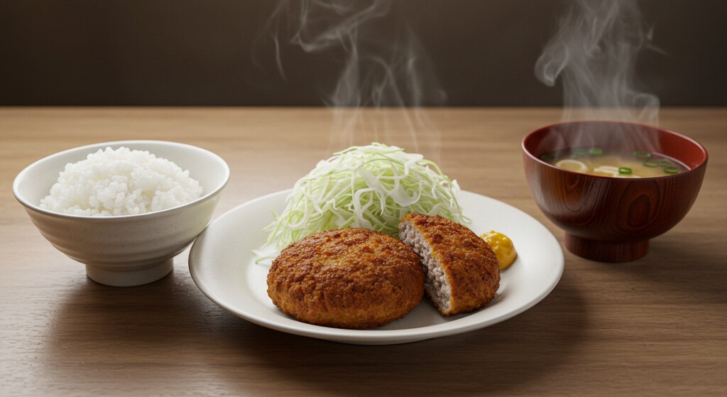 深夜食堂のメンチカツ定食