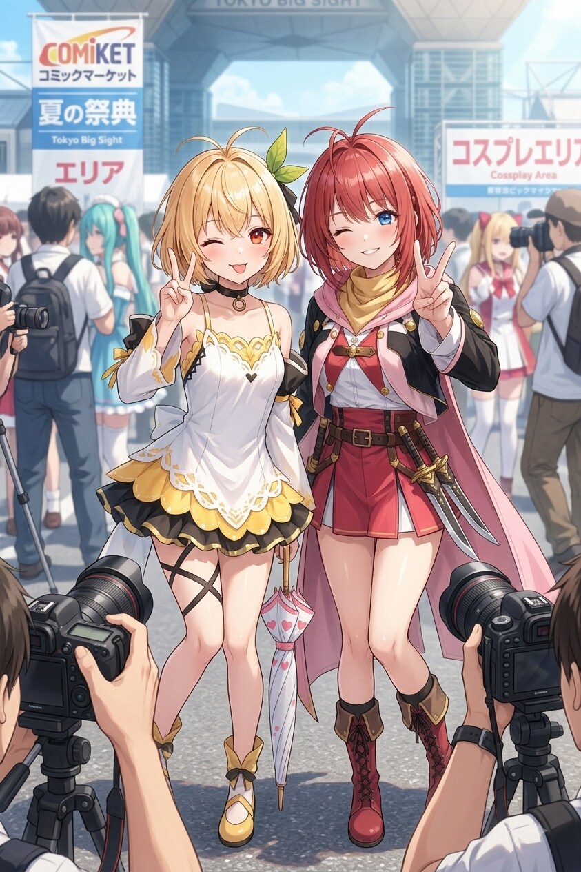エドナ&ロゼ風コスではっぴーピース | の人気AIイラスト・グラビア