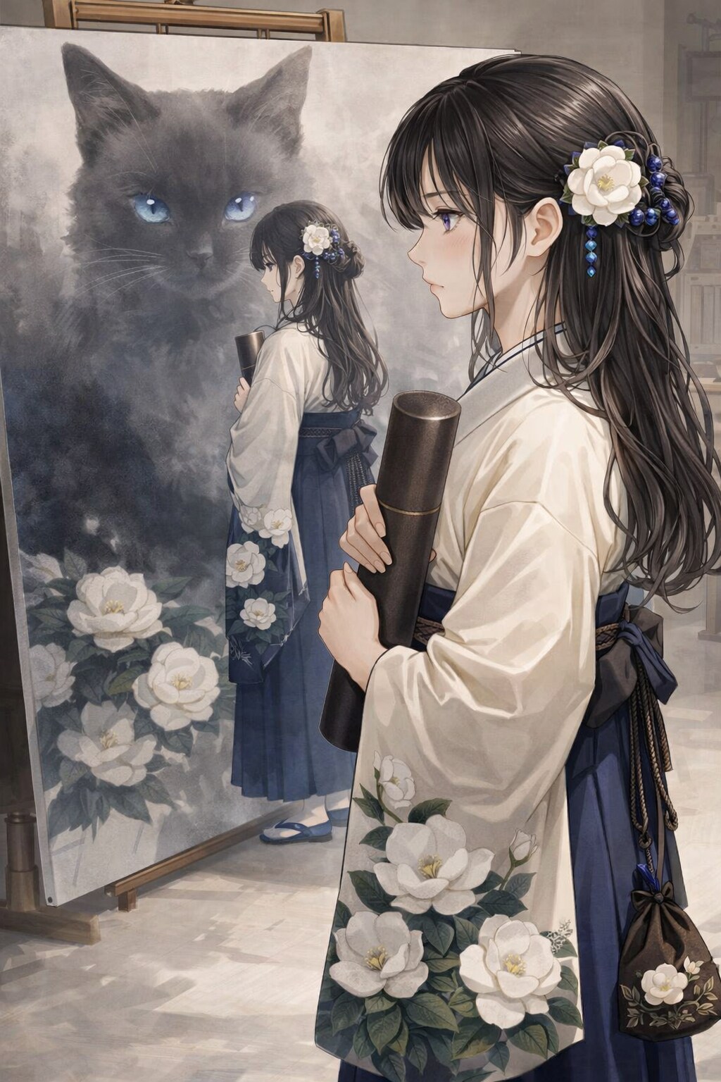 波夷羅ねずは、青い光に洗われる。