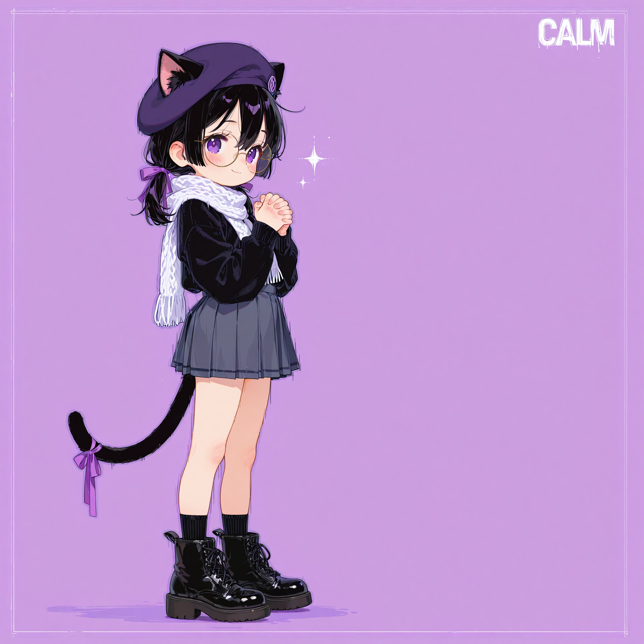 冬コーデのモモちゃん