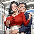 電車内で痴漢されるセクシーお姉さん 10枚目