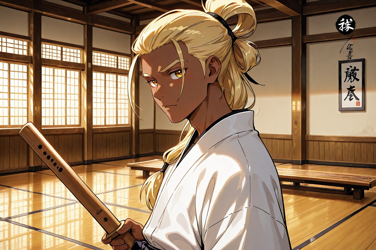 褐色肌の剣士