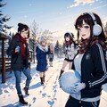 淑女の生きがいは雪玉をぶつけ合うこと 4枚目