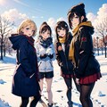 淑女の生きがいは雪玉をぶつけ合うこと 2枚目