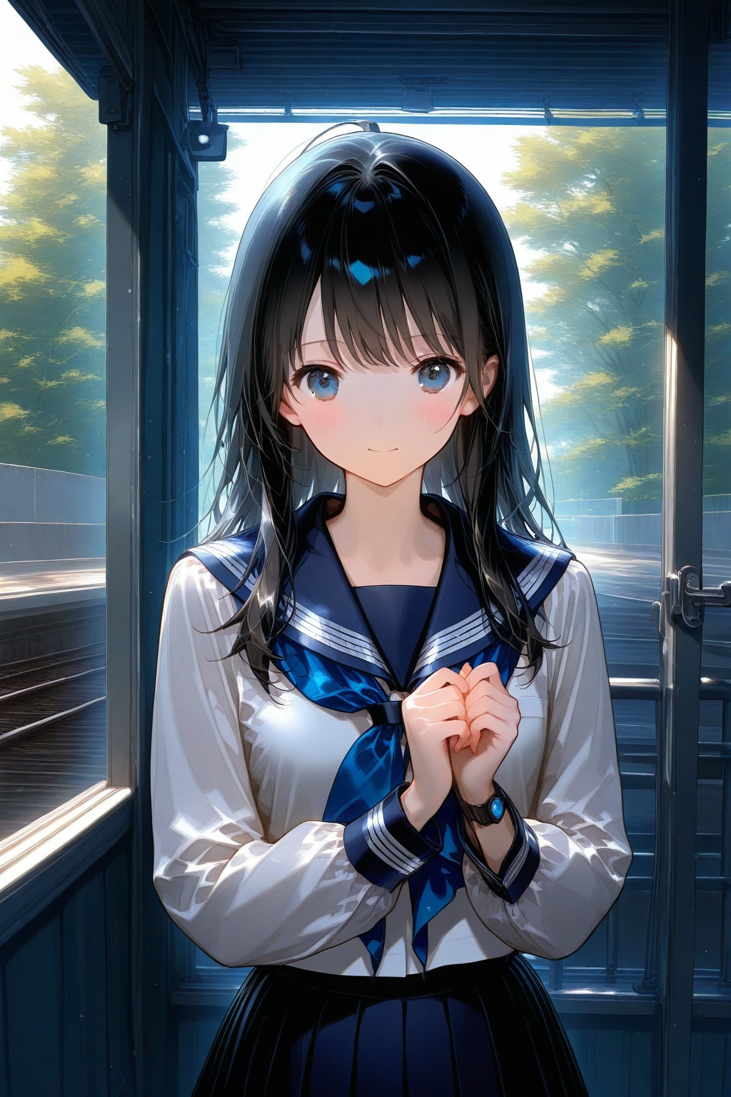 オリジナルキャラ　セーラー服を着た女子高校生 | の人気AIイラスト・グラビア