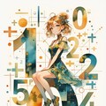 数字に座る女の子 8枚目
