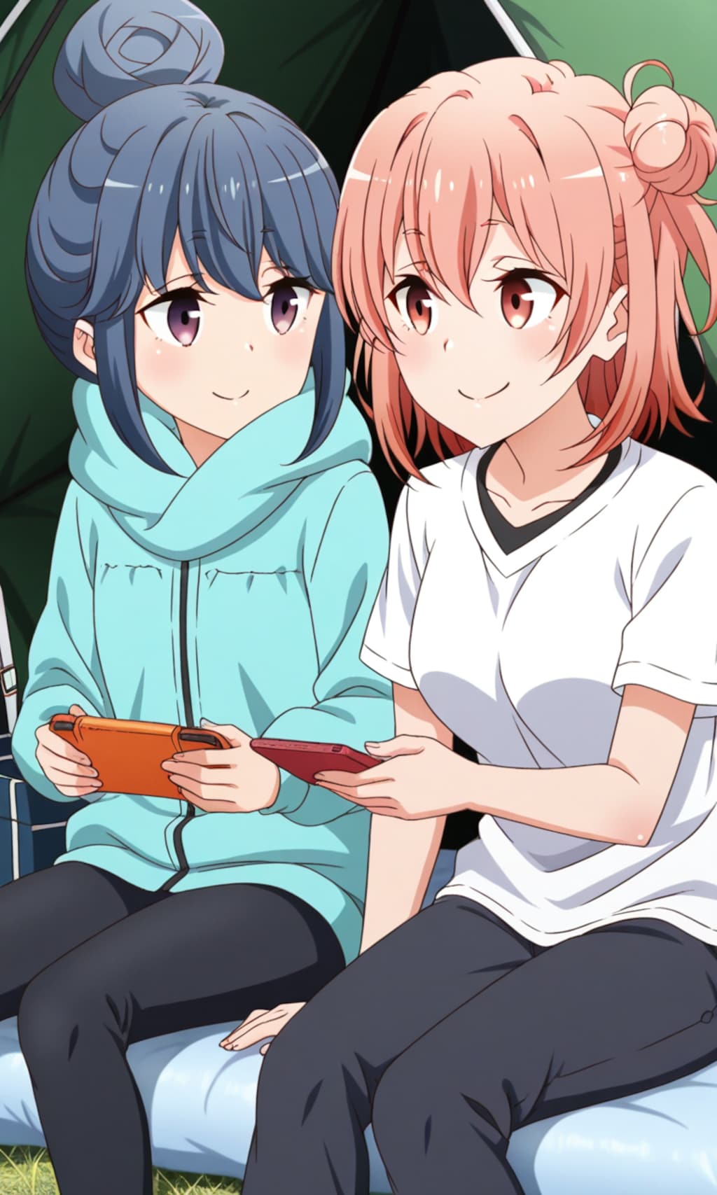 PixAIのLoRAでリンちゃんとガハマの仲良しキャンプ⛺️❤️