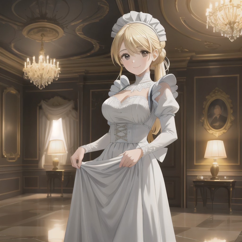 金髪ロングでメイド服の少女１９