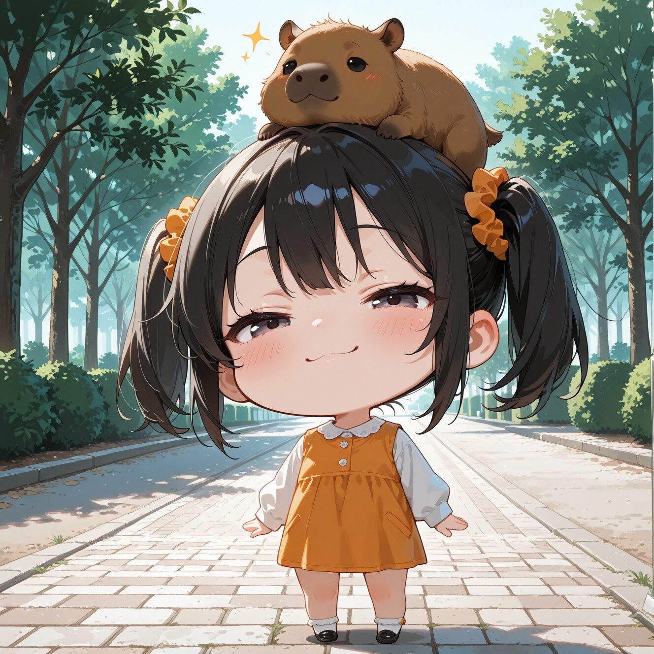 カピバラを乗せてみた | の人気AIイラスト・グラビア