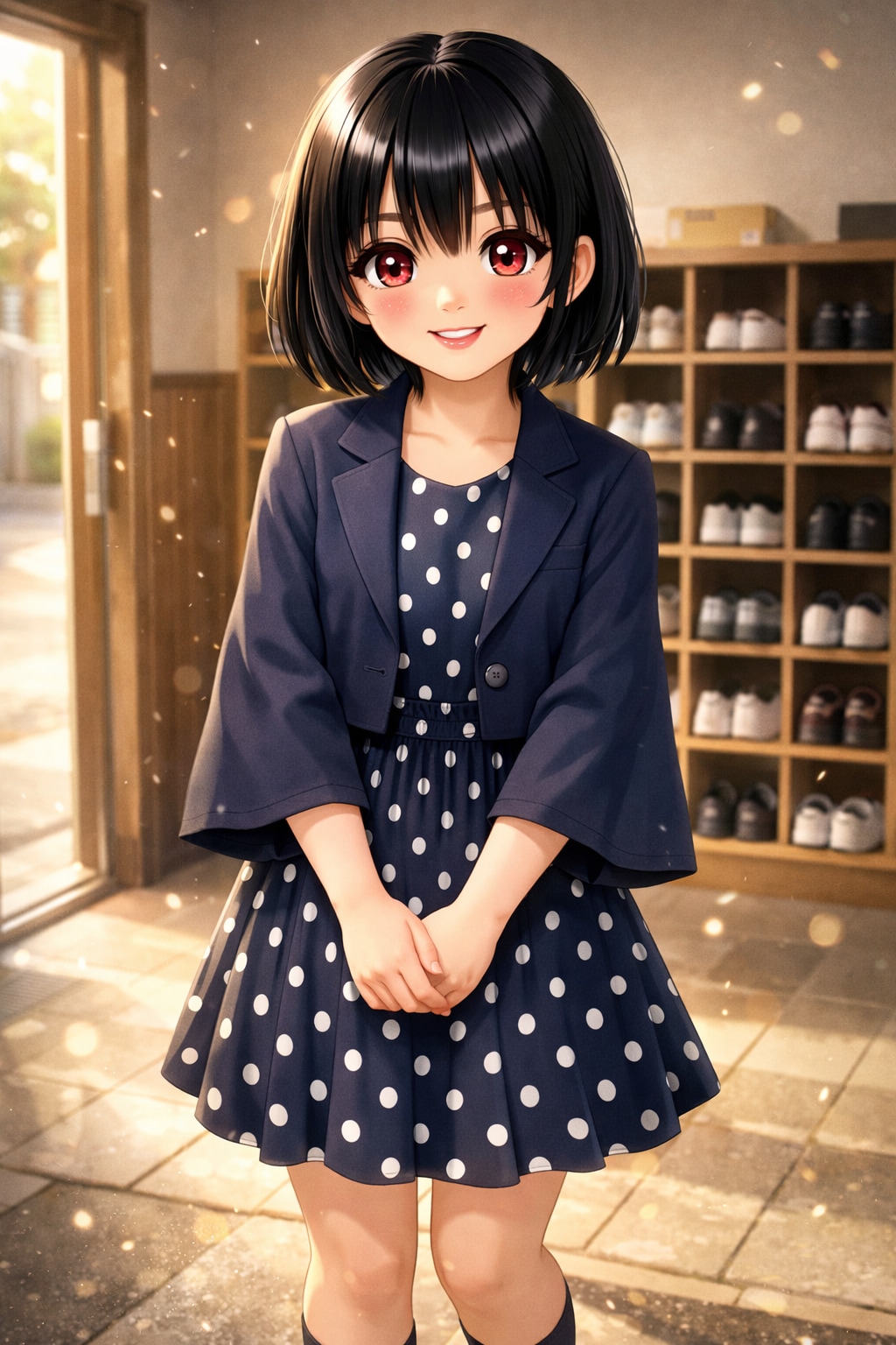 水玉ワンピとブレザー | の人気AIイラスト・グラビア