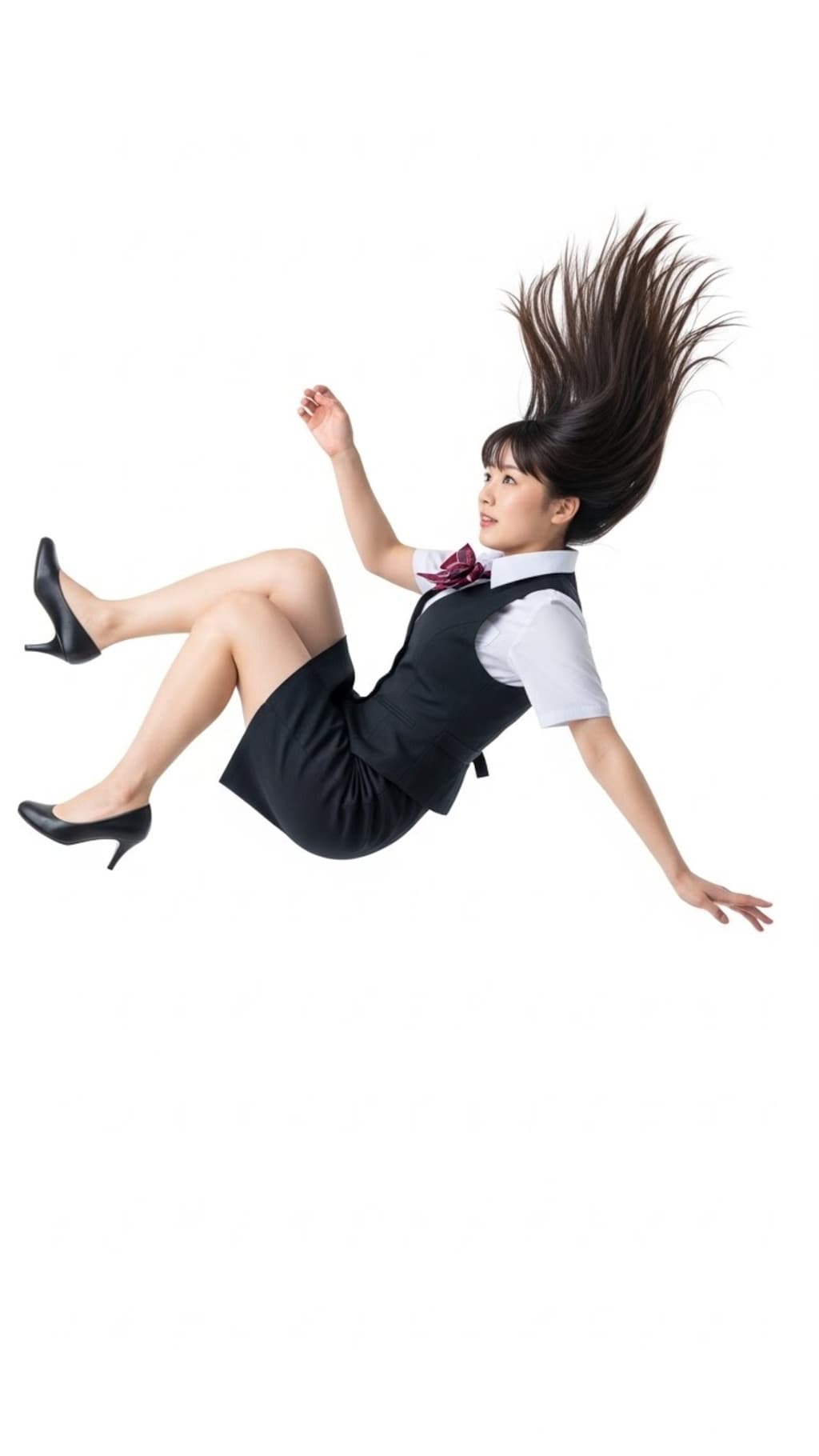 転倒する美女