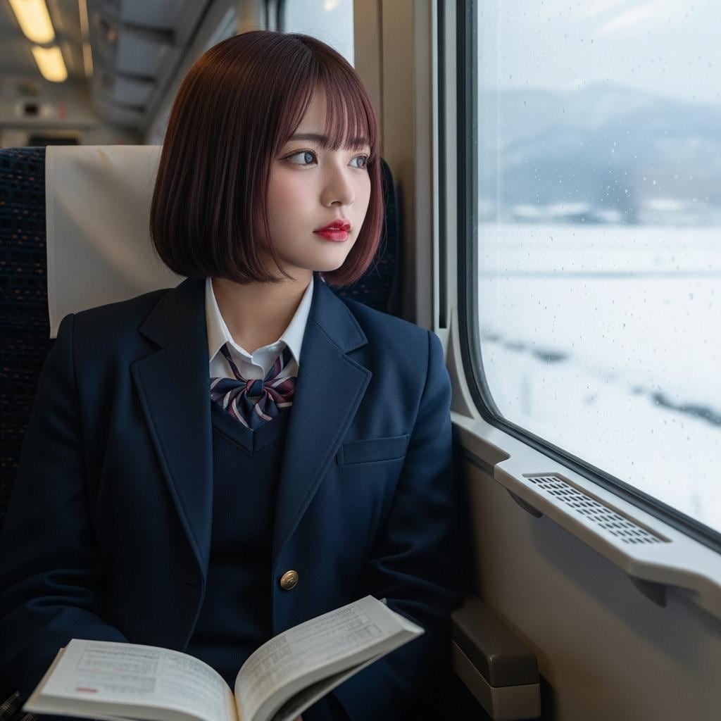 ローカル列車で通学