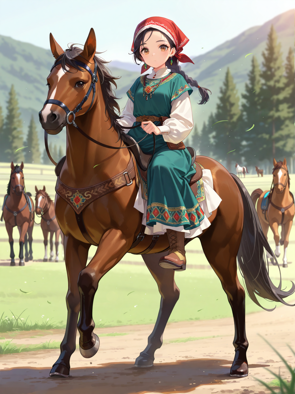 中央アジアの馬の産地にて