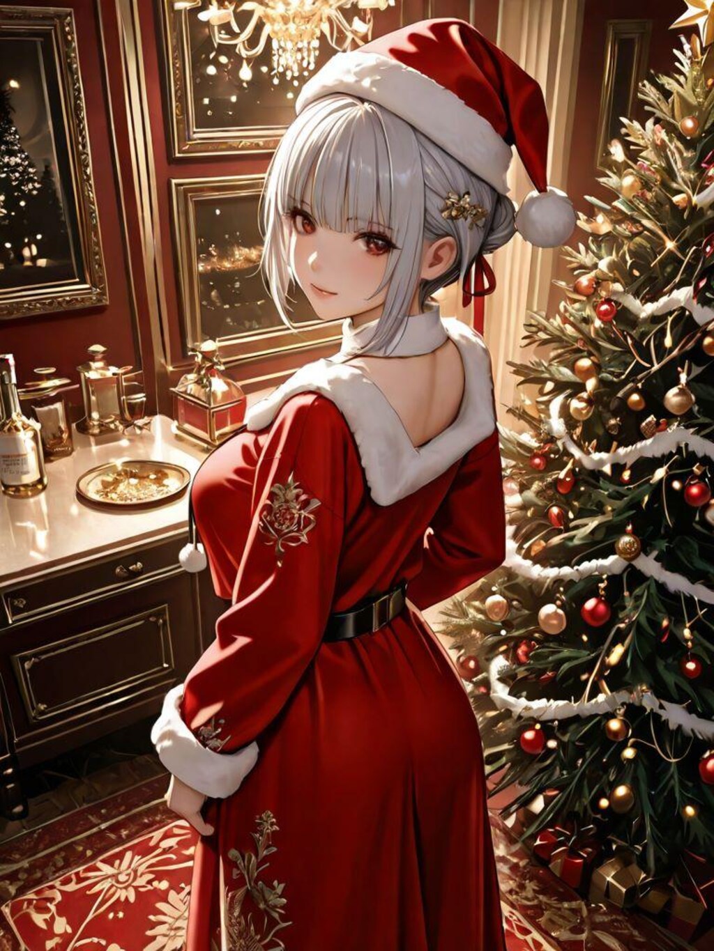 銀髪巨乳サンタ