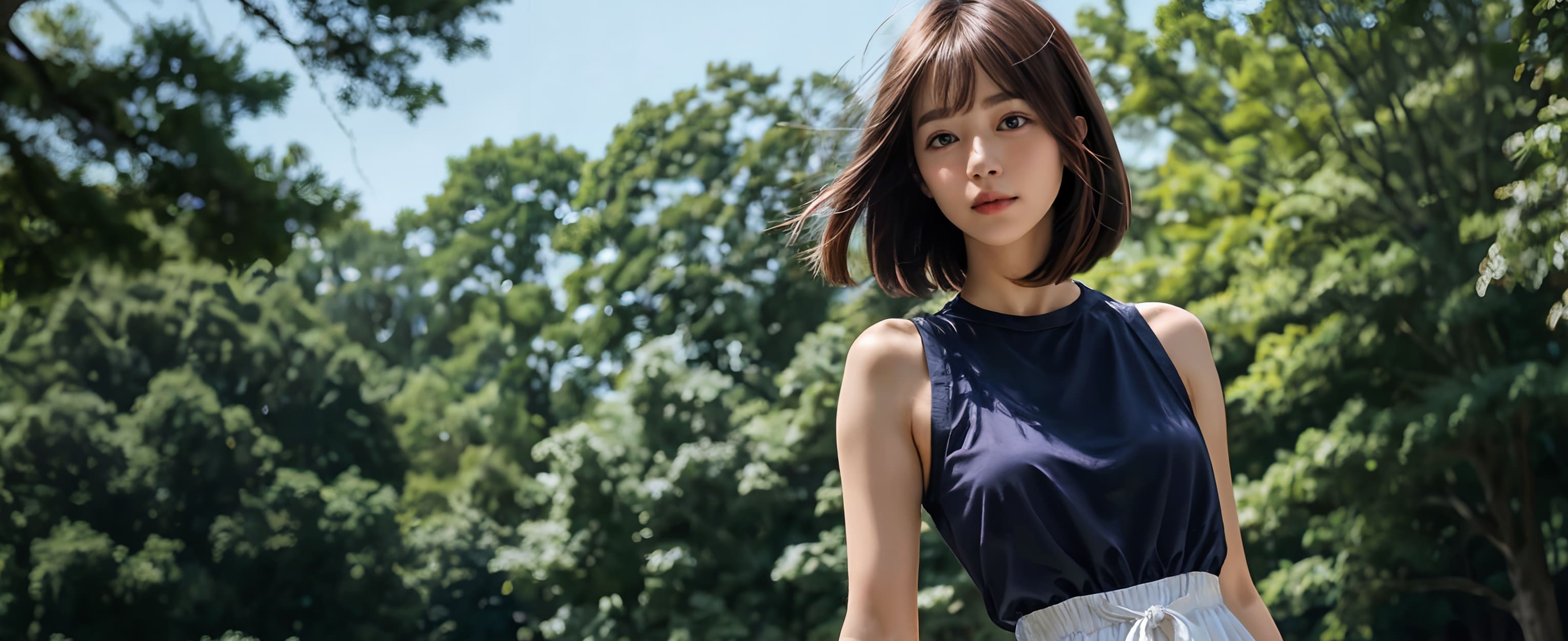 朝の散歩中お姉さん あら、おはよ