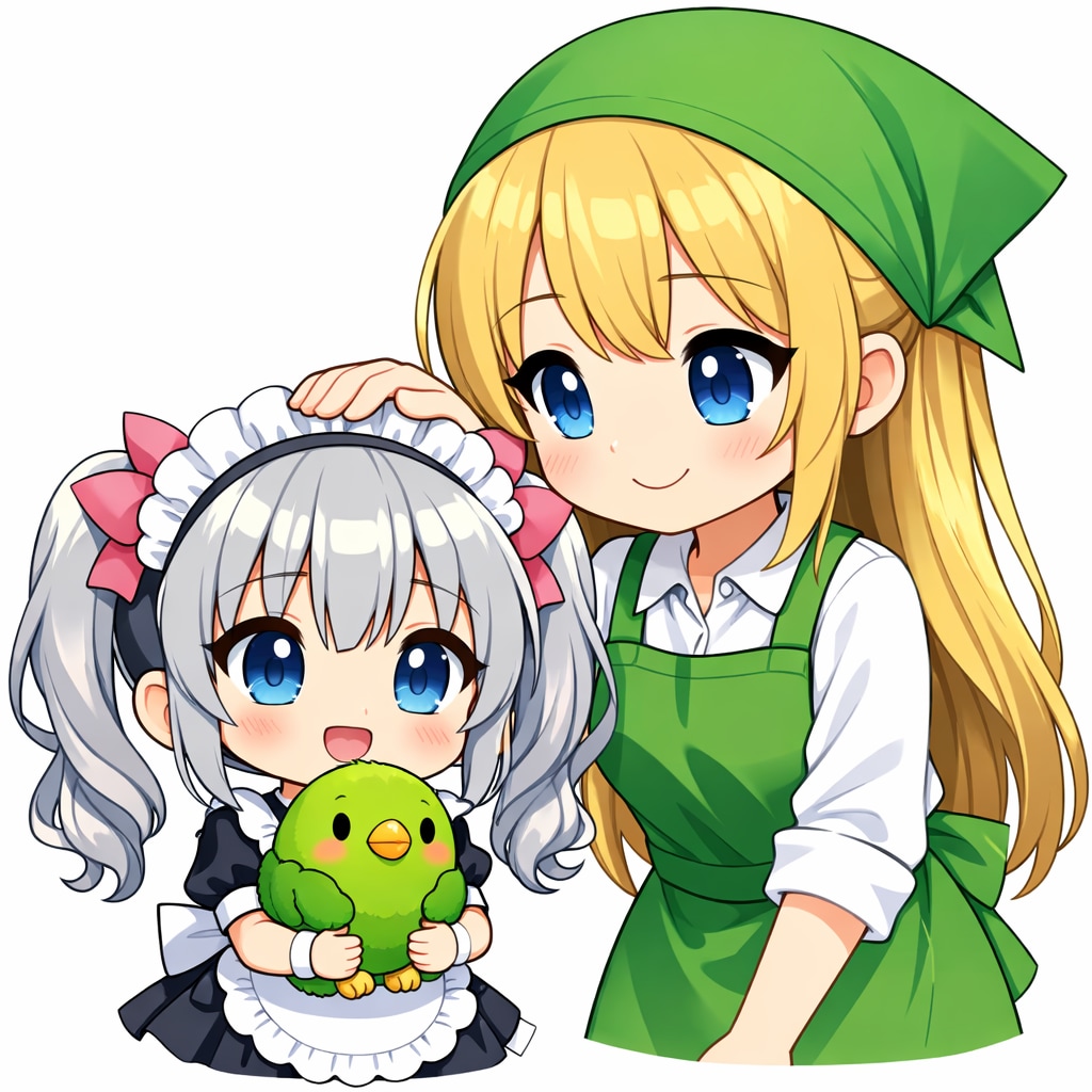 チビメイドさんをなでなでするV4Bちゃん | の人気AIイラスト・グラビア