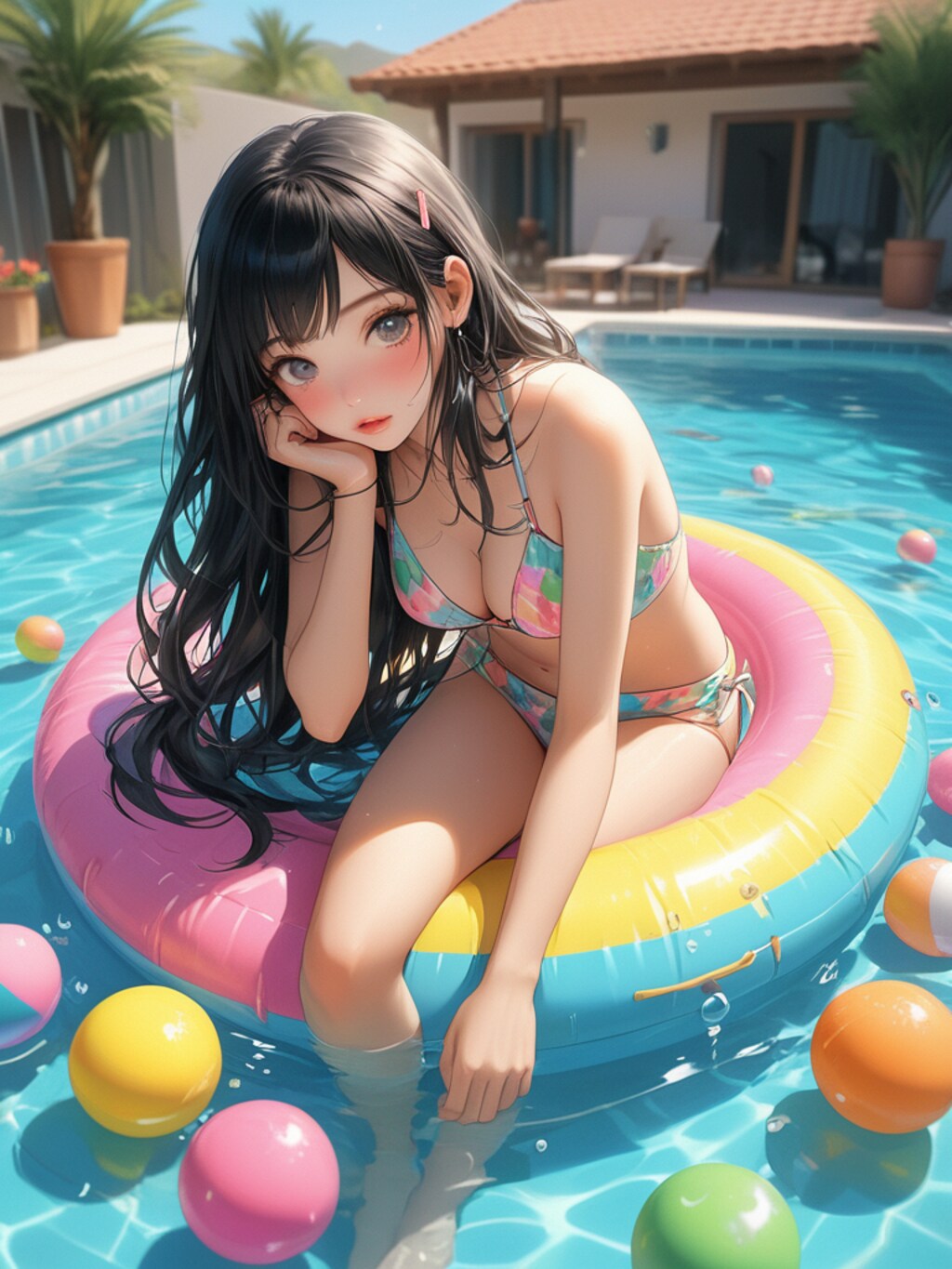 colorful bikini girl