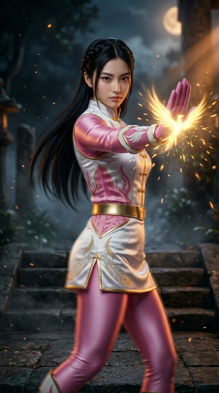 戦隊ヒロインのマスクオフアクション
