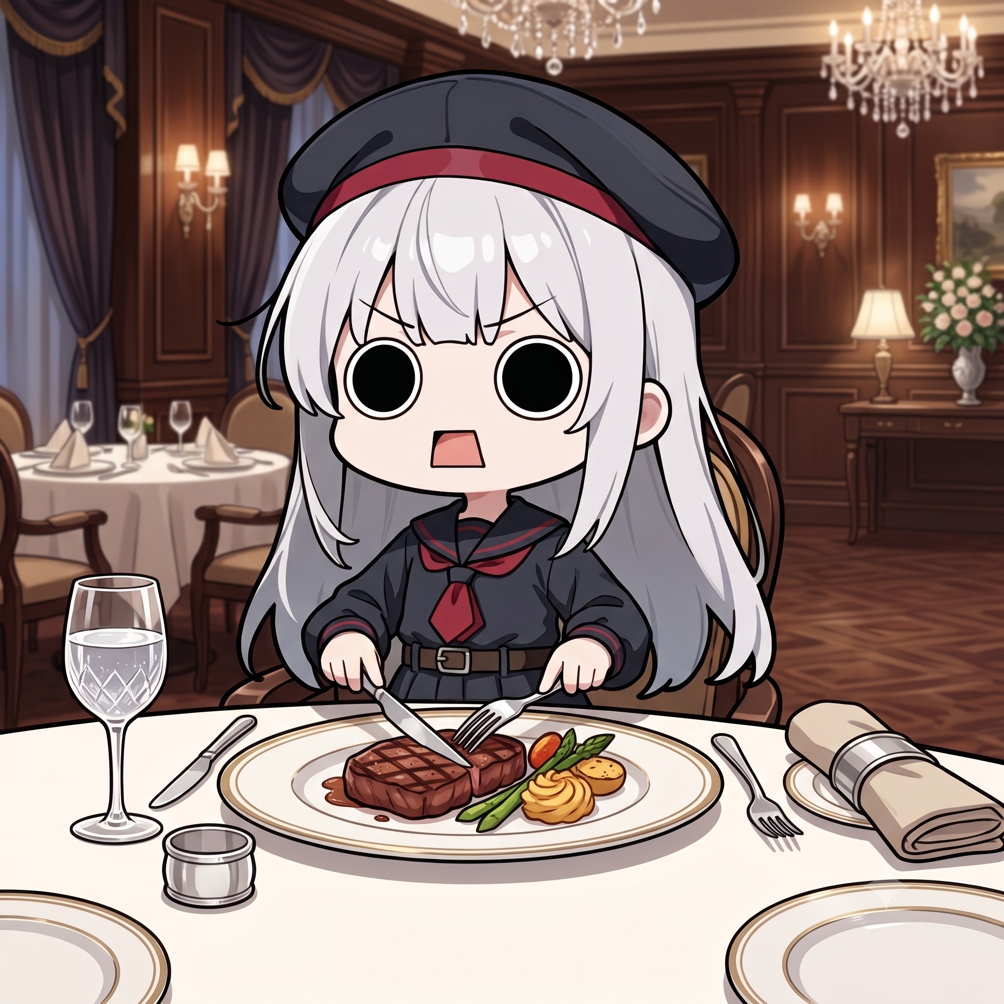 洋食器で御食事えらいこっちゃ嬢