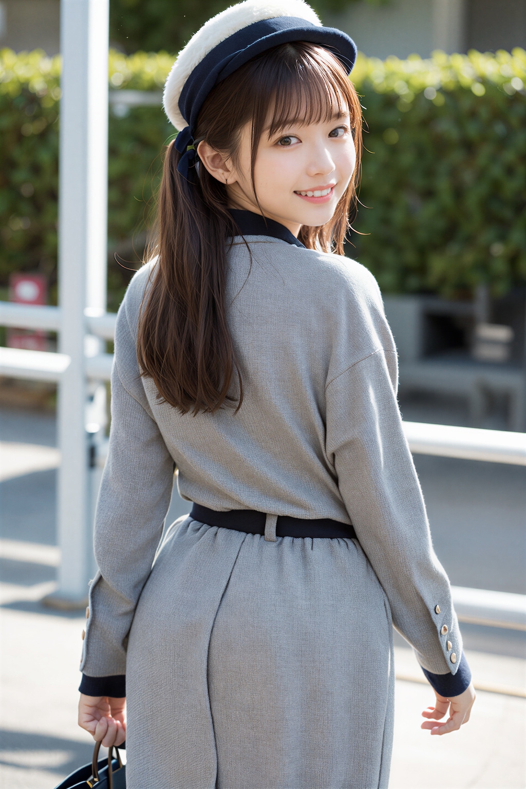 バスに乗る女性 3