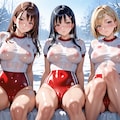 雪景色と体操服と透け 7枚目