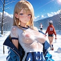 雪景色と体操服と透け 5枚目