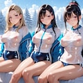 雪景色と体操服と透け 12枚目
