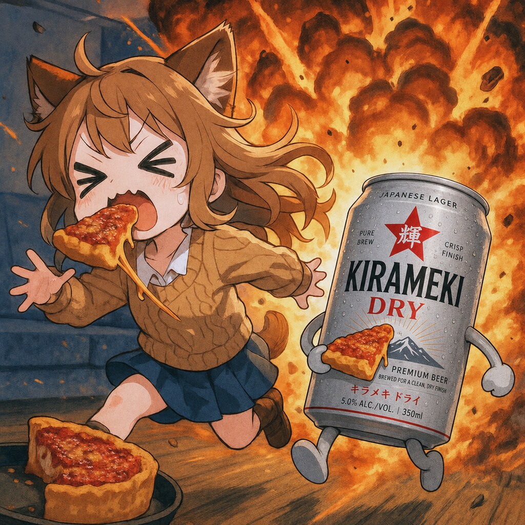 シカゴおピッツァを食べる小さな女の子