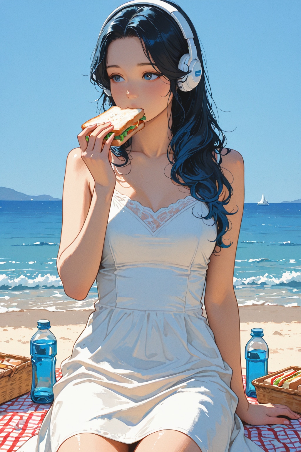 海にてピクニック