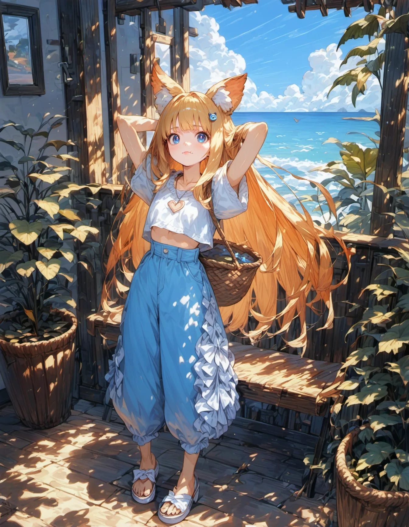 Azure Breeze and Golden Fur | の人気AIイラスト・グラビア