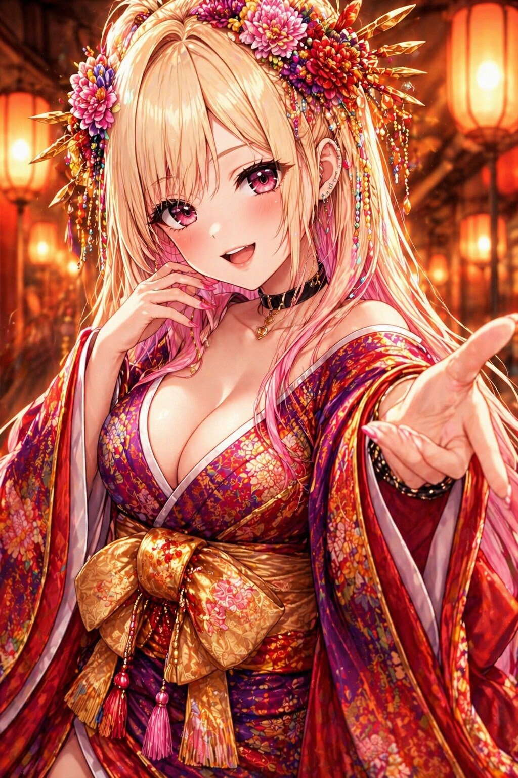 花魁コスをする喜多川海夢さん（1）