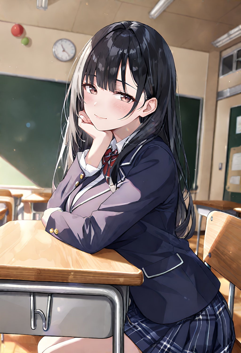 隣の席の巨乳女子