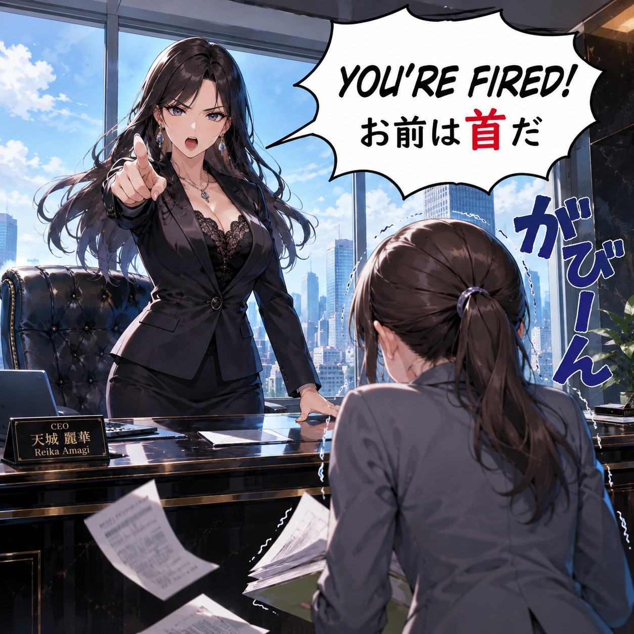 ボスが平社員を首