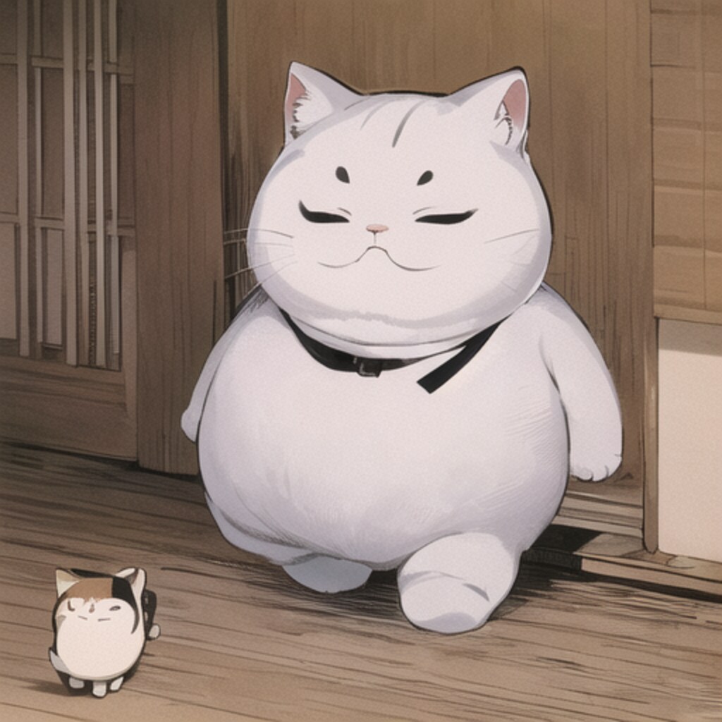 自画像（猫まんぞく