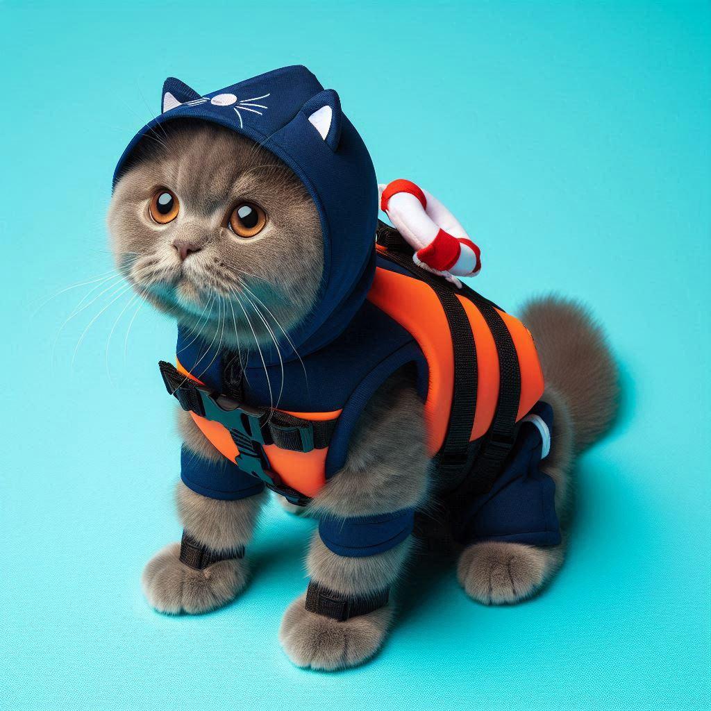 スク水と救命胴衣と猫 | の人気AIイラスト・グラビア