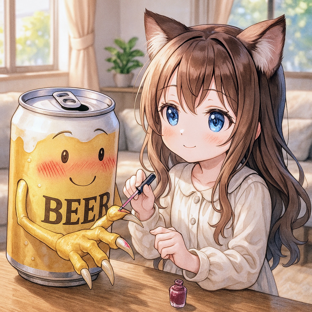 ネイルアートをしている小さな女の子