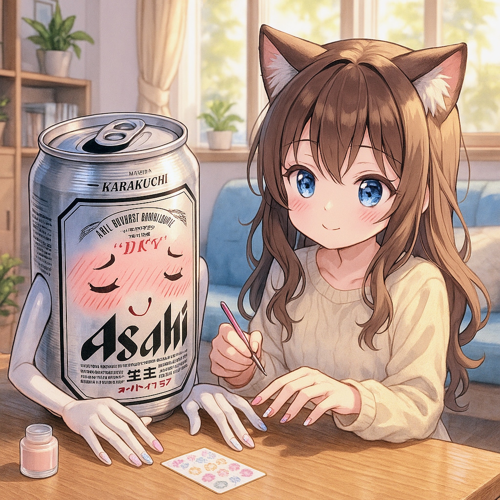 ネイルアートをしている小さな女の子