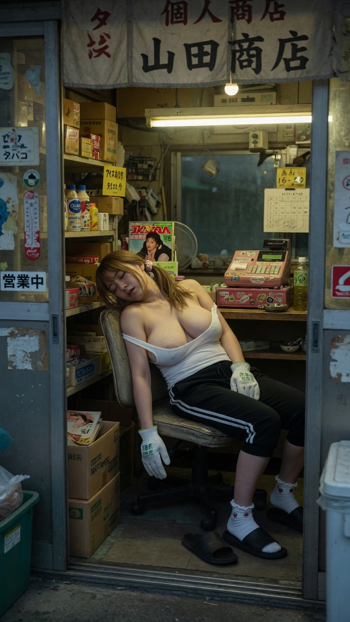 田舎の商店のお姉さん