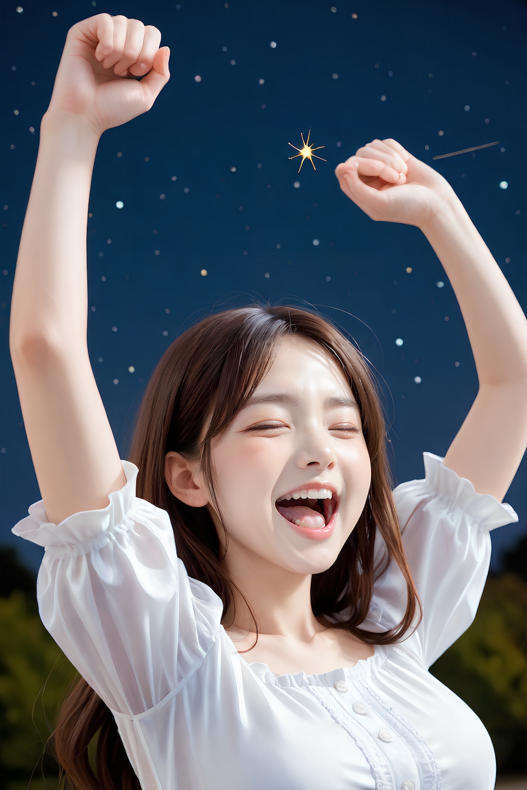 Ciel étoilé, Sourire radieux