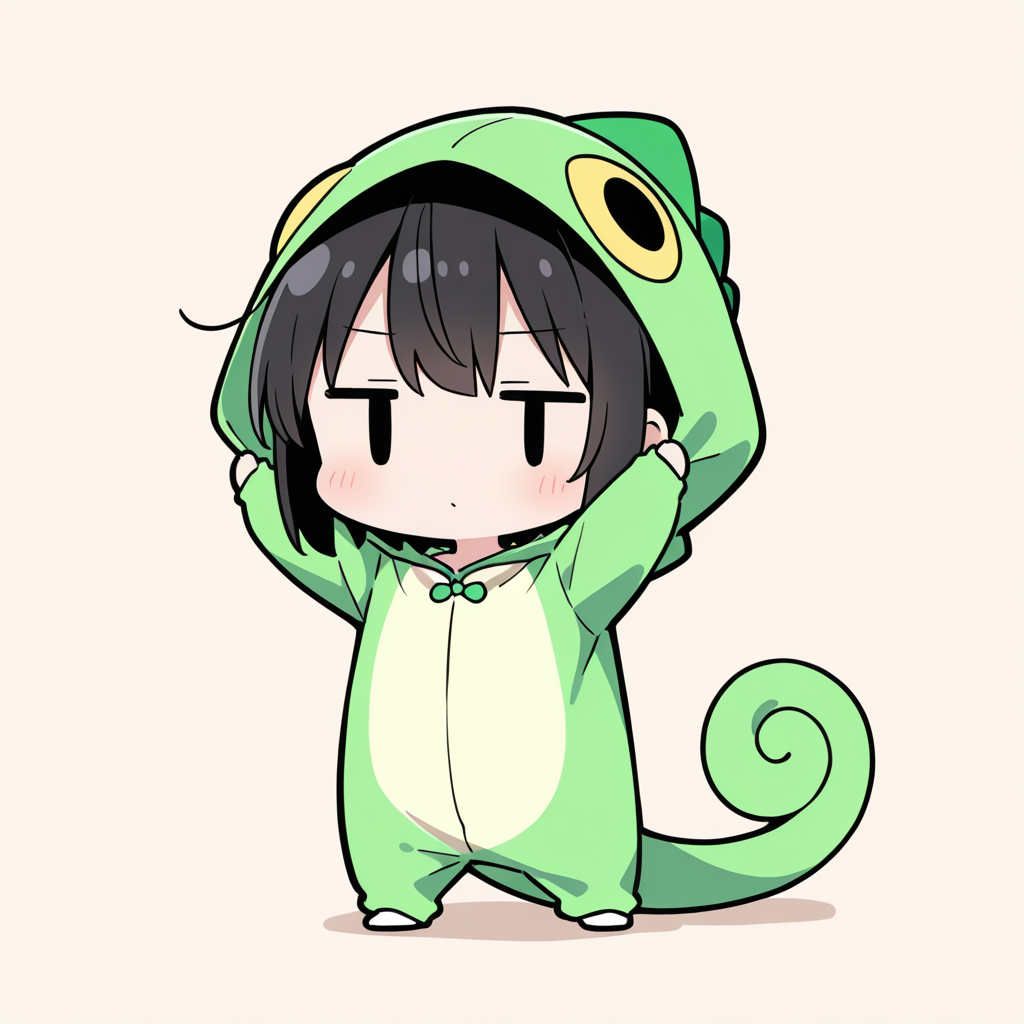 着ぐるみ着せ替え（カメレオン） | の人気AIイラスト・グラビア