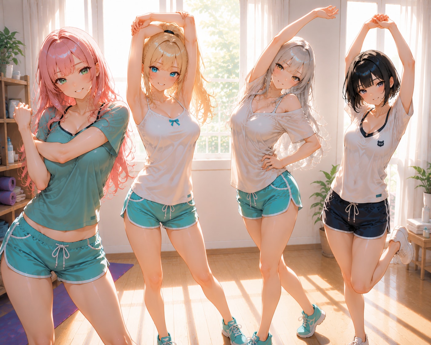 みんなでストレッチ♡