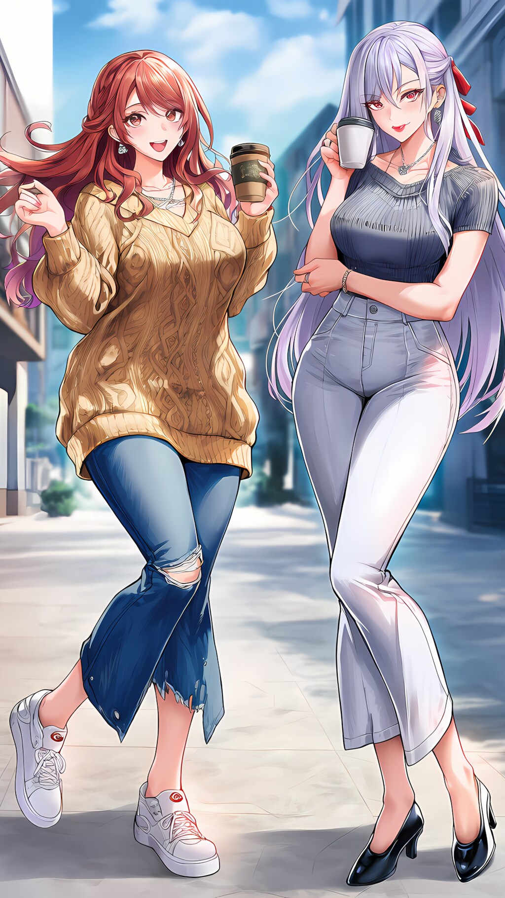 🌆世界都市計画の日スペシャル！ ノノカちゃんとミレナさんの都会モーニングツーショット☕✨