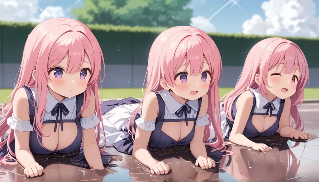 雨上がりの泥道で