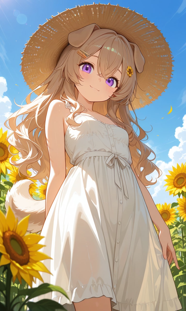 向日葵畑の犬耳少女🌻