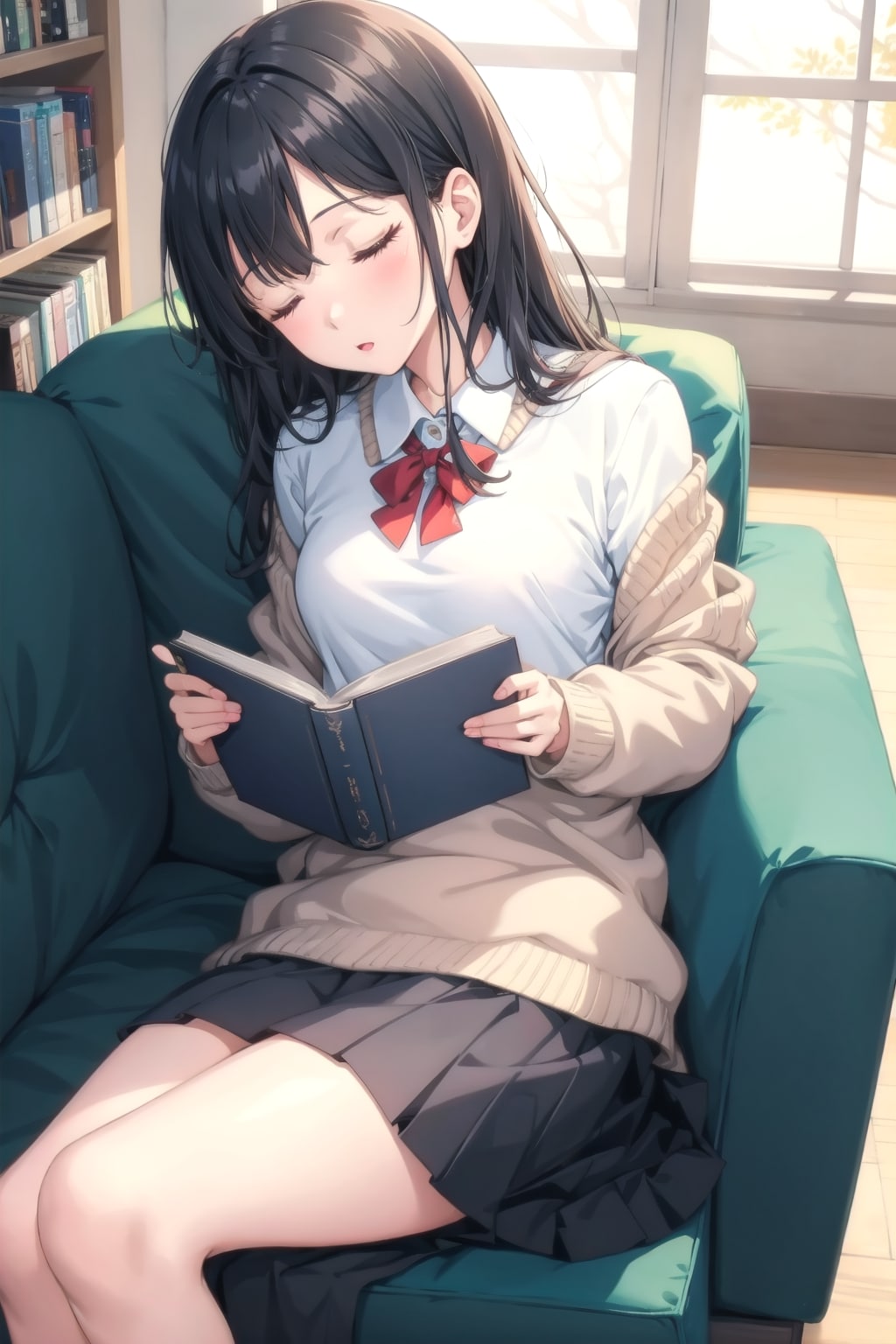 放課後の図書室で | の人気AIイラスト・グラビア