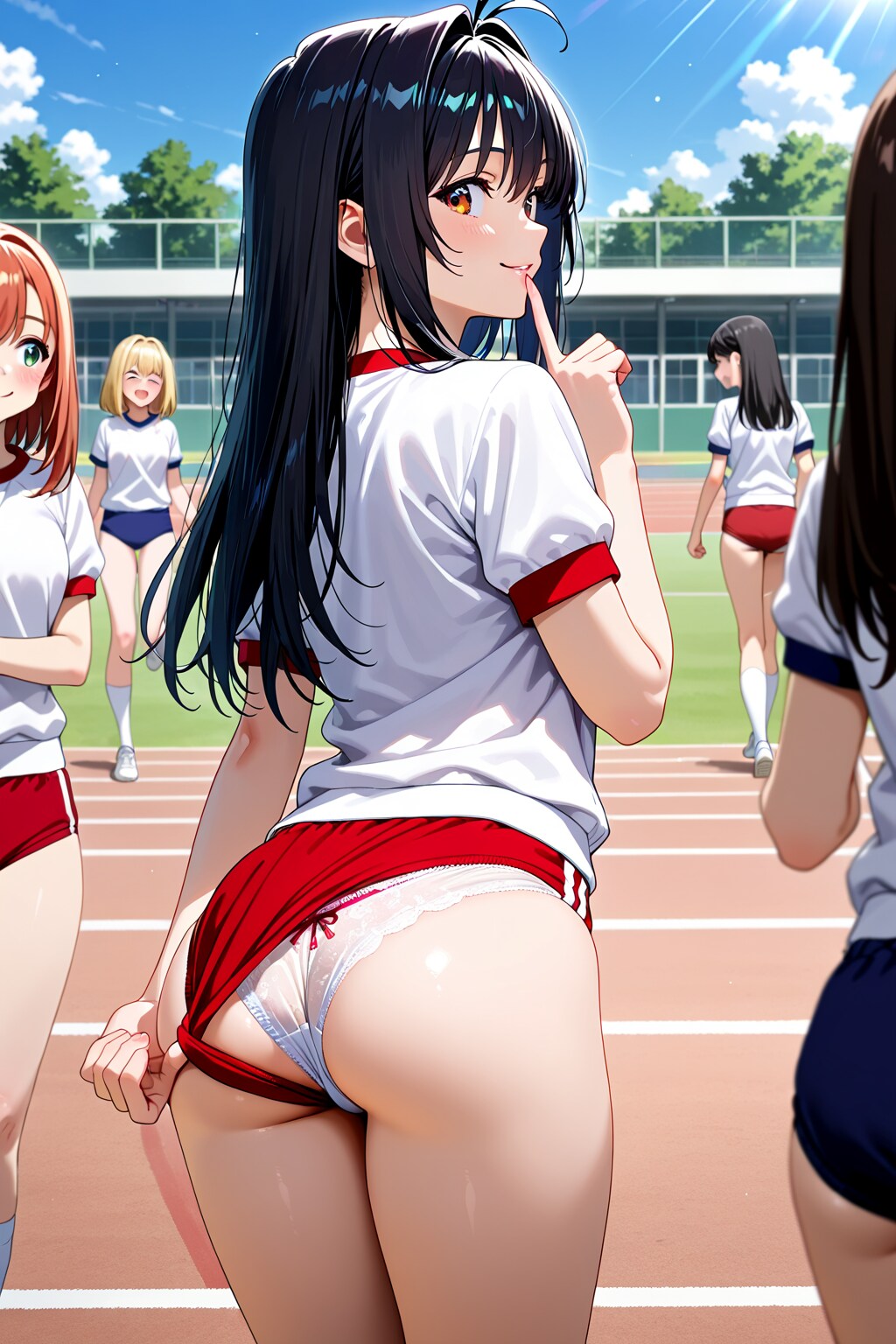 好きな男子にアピールする少女