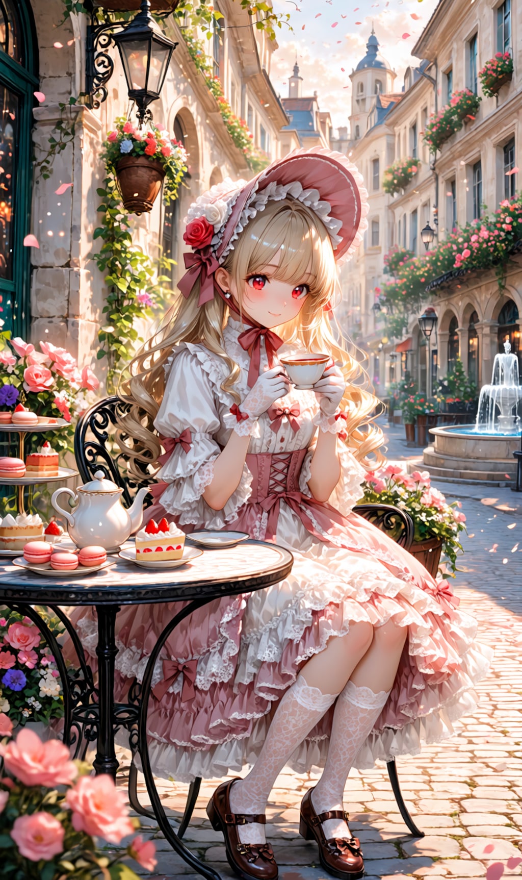 街角カフェの午後ティー